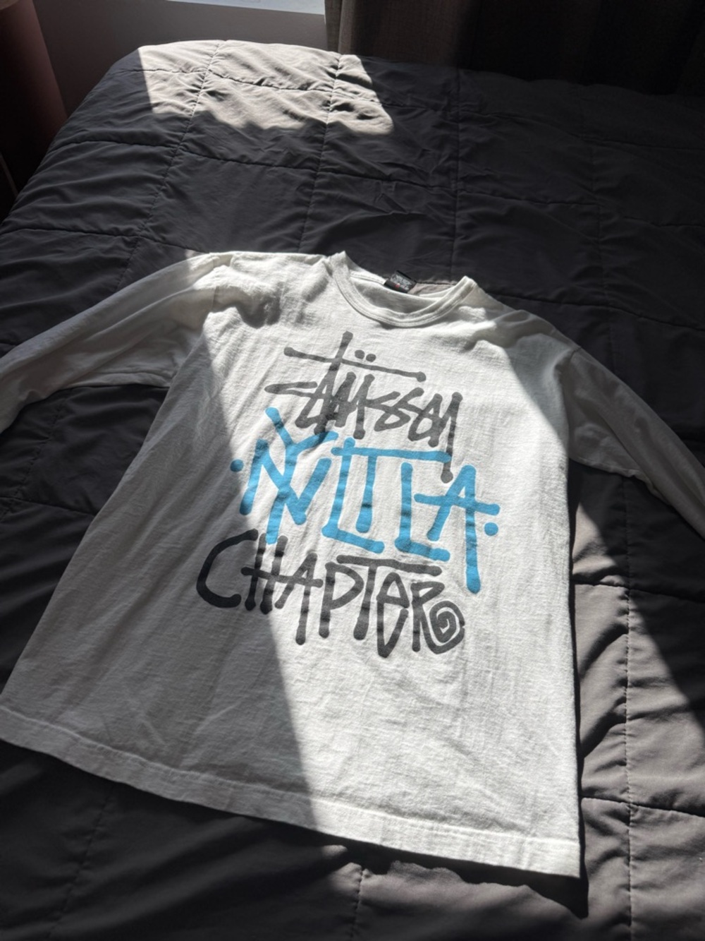 Stussy White Long-Sleeve Graphic Tee